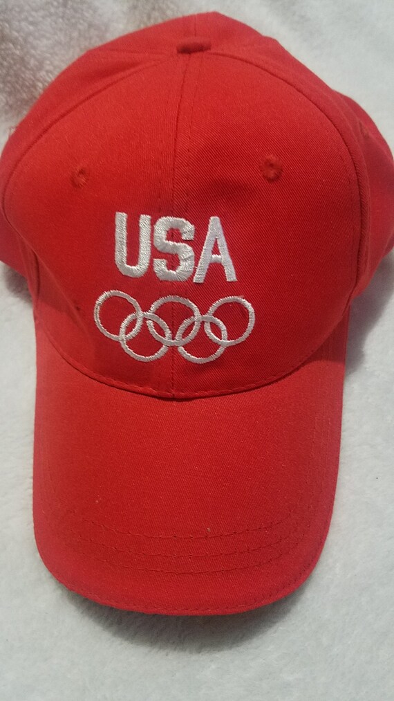 vintage  USA Olympics velcro adjustable hat cap - image 1