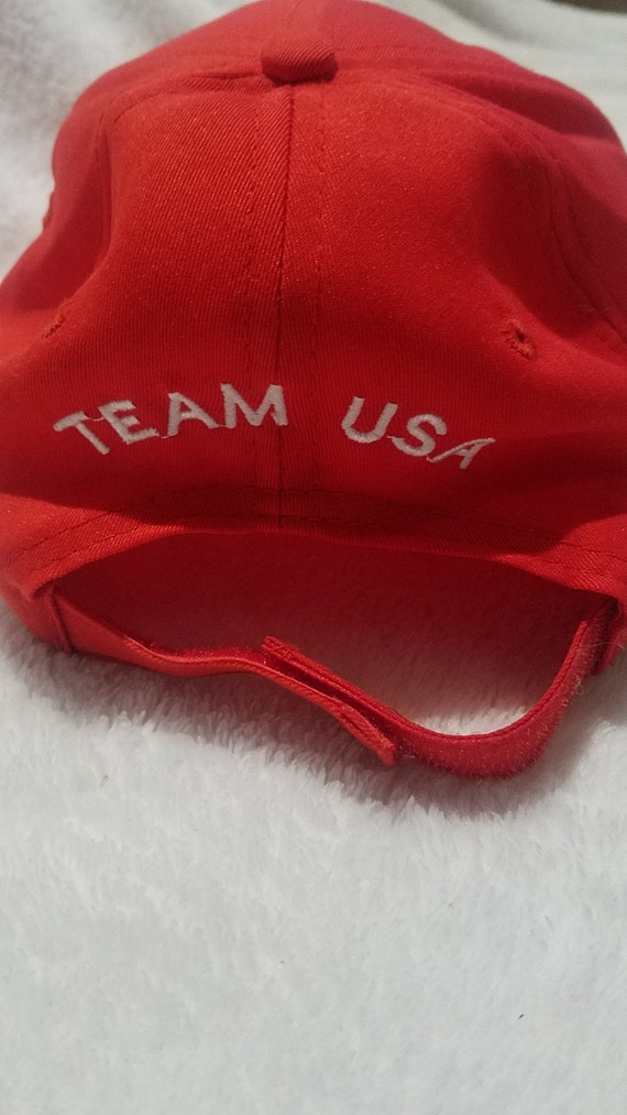 vintage  USA Olympics velcro adjustable hat cap - image 5