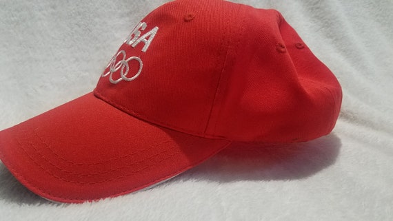 vintage  USA Olympics velcro adjustable hat cap - image 2