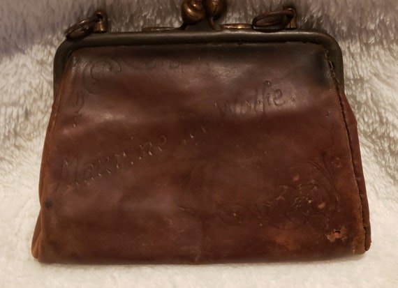 vintage  Long Beach leather coin purse wallet - image 2