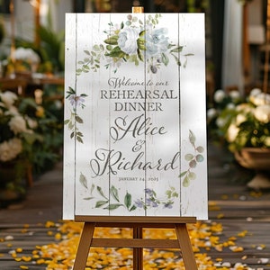 Blue Rehearsal Dinner Welcome Sign, The Night Before Welcome Sign, Rustic Wedding Rehearsal Foam Board, Large Something Blue Canvas Banner