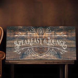 Speakeasy Bar Sign: Man Cave Canvas Wall Art