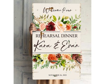 Spring Rehearsal Dinner Sign Printed, Rehearsal Dinner Welcome Board, The Night Before Sign, Bloom Rehearsal Banner, Floral Wedding Poster