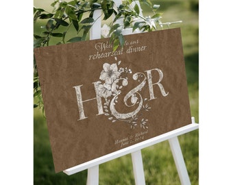 Rustic Welcome Sign For Rehearsal Dinner, The Night Before Welcome Board, Outdoor Wedding Decorations ~ Customized Welcome Message Sign