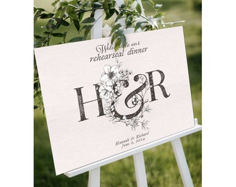 Welcome To Our Rehearsal Dinner Sign, Outdoor Wedding Rehearsal Board, The Night Before Welcome Banner, Rustic Wedding Signs by TppCardS