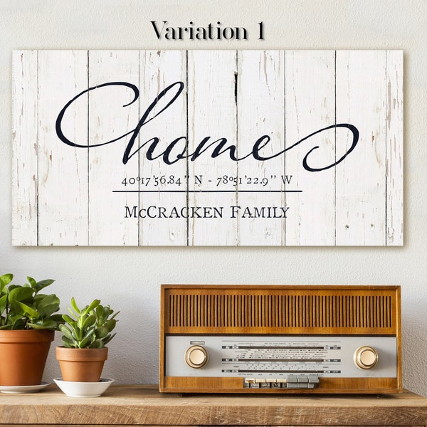 Home Gifts For Mom, New Home Sign With Coordinates, Personalized Family Signs, Longitude Latitude GPS Sign, Address Wall Art, Custom Gifts