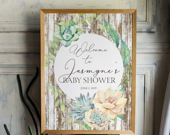 Personalized Girl Baby Shower Welcome Sign Rustic, Girl Baby Shower Welcome Sign Foam Board Floral Welcome Sign Baby Shower Signage Boho