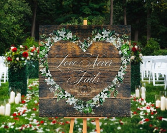 Wedding Aisle Sign, Wedding Ceremony Aisle And Altar Decor, Wedding Date Keepsakes,Bible Verse Board,Wedding Centerpieces,1 Corinthians 13:8