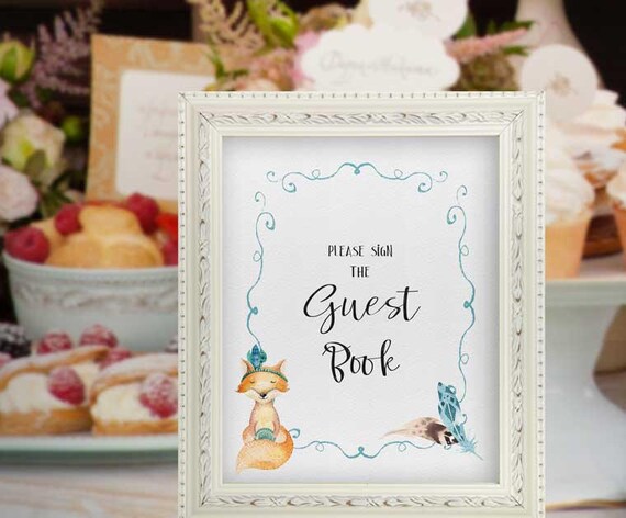 Guest Book Sign Baby Shower Woodland Bohemian Decor Feather Baby Guest Book Sign Baby Shower Woodland Bohemian Decor Feather Baby
