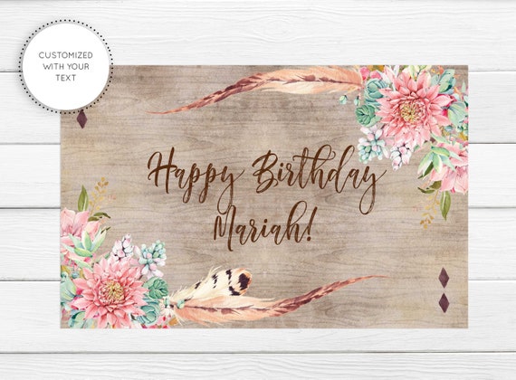 Printable Placemats Succulent Boho Place Mat Decorations Wedding