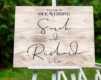 Personalized Rustic Boho Wedding Guest Book Sign - Welcome To Our Wedding Poster