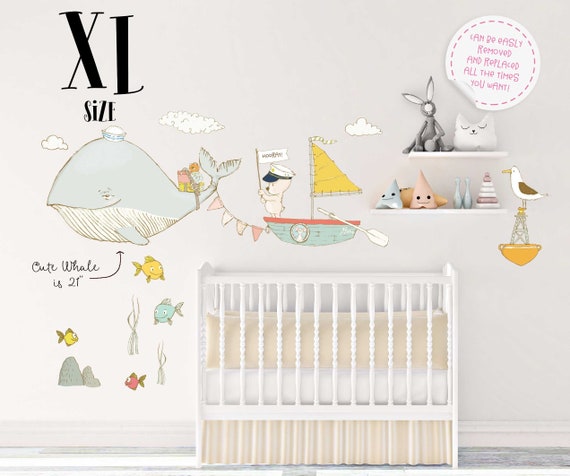 whale nursery wall decor