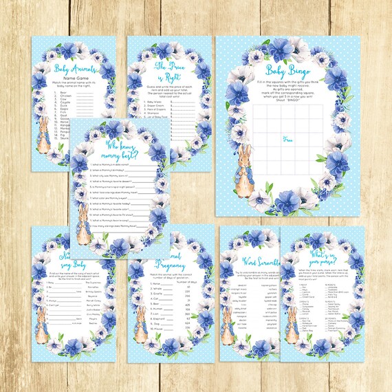 Rabbit Peter Baby Shower Games Package Activities Ideas Eight