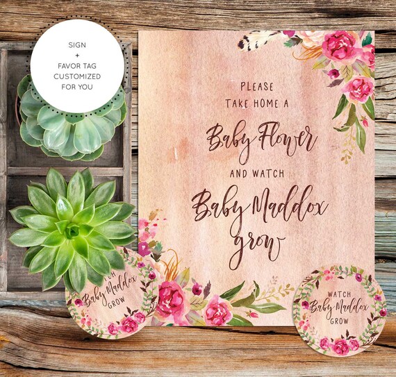 Baby Succulent Favors Baby Shower Floral Wreath Rustic Flower