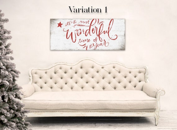 Christmas Sign, Its The Most Wonderful Time Of The Year, Christmas Mantel, Rustic Holiday Decor, Vintage Christmas Decoration, Winter Sign Il_570xn