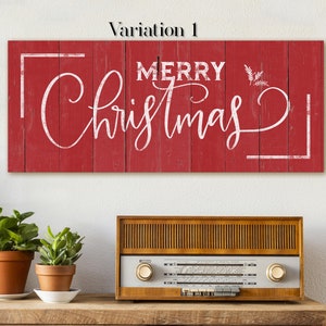 Large Christmas Sign, Holiday Decor Sign, Home Decor Gift, Merry Christmas Sign, Rustic Wall Sign For Mantel, Above Fireplace Wall Sign
