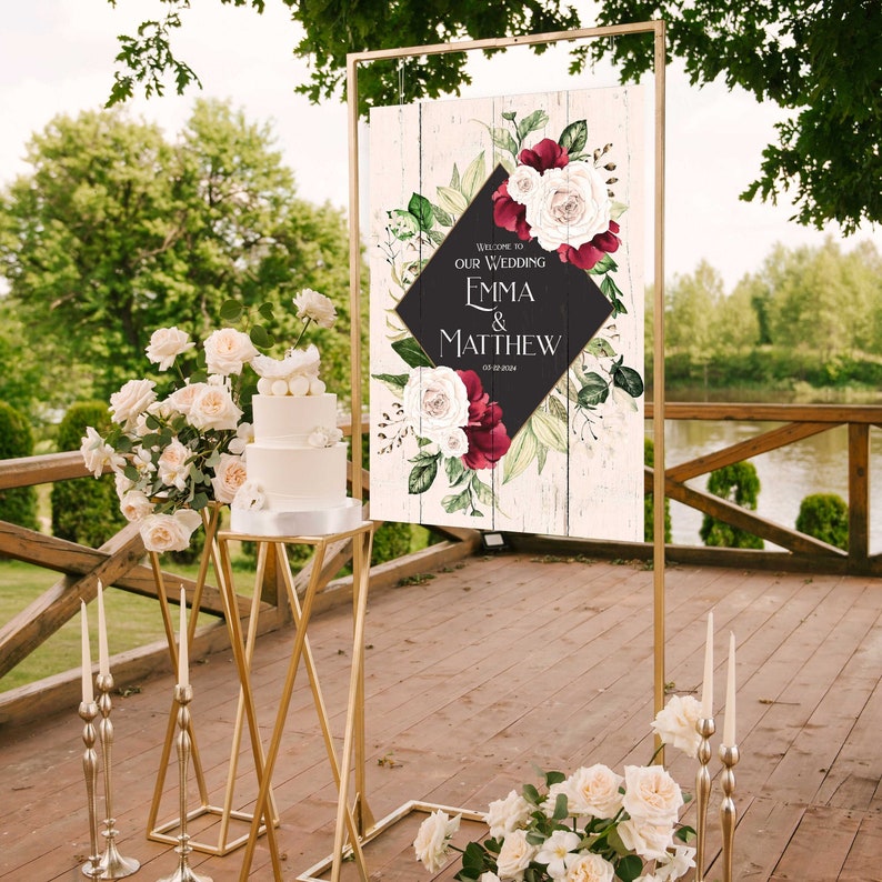 Classic Wedding Welcome Signs, Rehearsal Dinner Board, Welcome To Our Forever Banner, Unplugged Ceremony Decorations, Wedding Centerpieces image 3