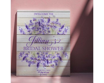 Lavender Bridal Shower Welcome Sign, Purple Bridal Shower Canvas Board, Lilac Bridal Shower, Spring Floral Brunch Banner, Wedding Poster