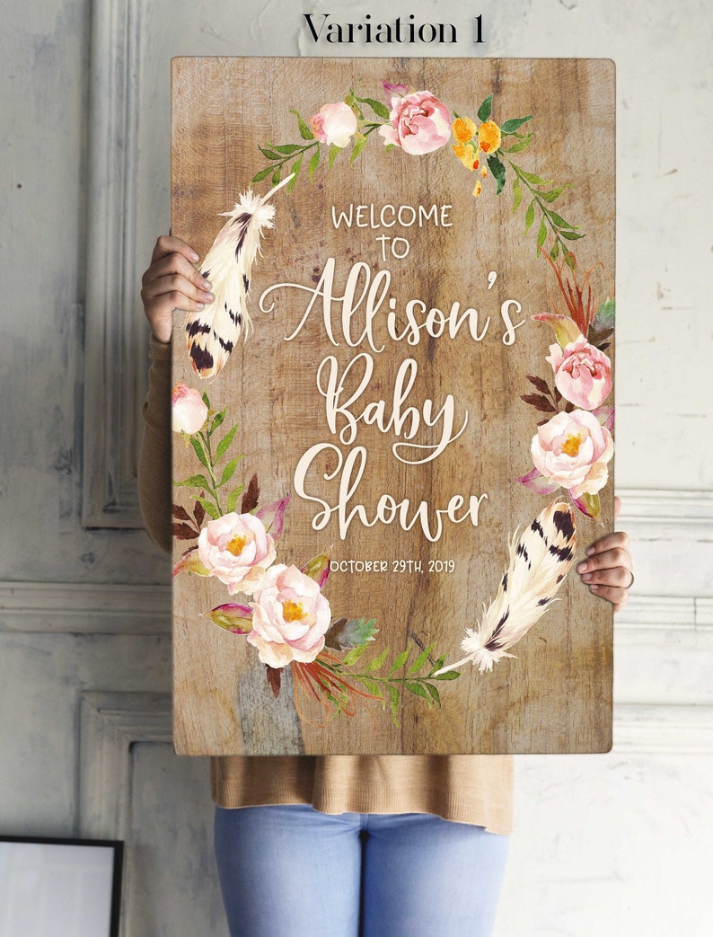 Wildflowers Baby Shower Decorations Spring Baby Shower Sign Etsy