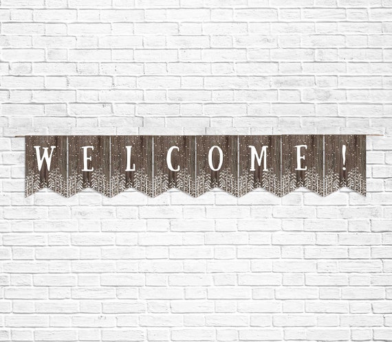 baby shower banner welcome banner snowflakes digital file