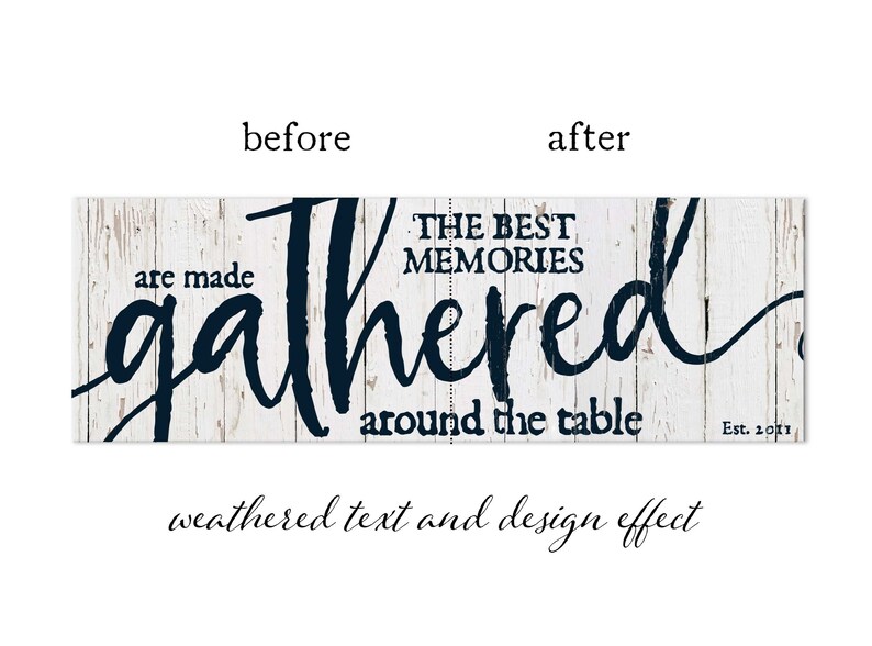 Gathered Around The Table Sign, Modern Farmhouse Wall Decor, Kitchen Wall Art, Dining Room Wall Decor, Large Wall Art Canvas, Home Gift image 3