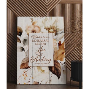 Autumn Rustic Wedding Rehearsal Dinner Banner - The Night Before Welcome Sign