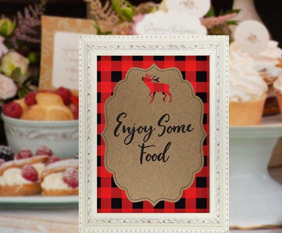 Baby Shower Food Sign Buffalo Plaid Baby Shower Food Table Sign Baby Shower Food Sign Buffalo Plaid Baby Shower Food Table Sign