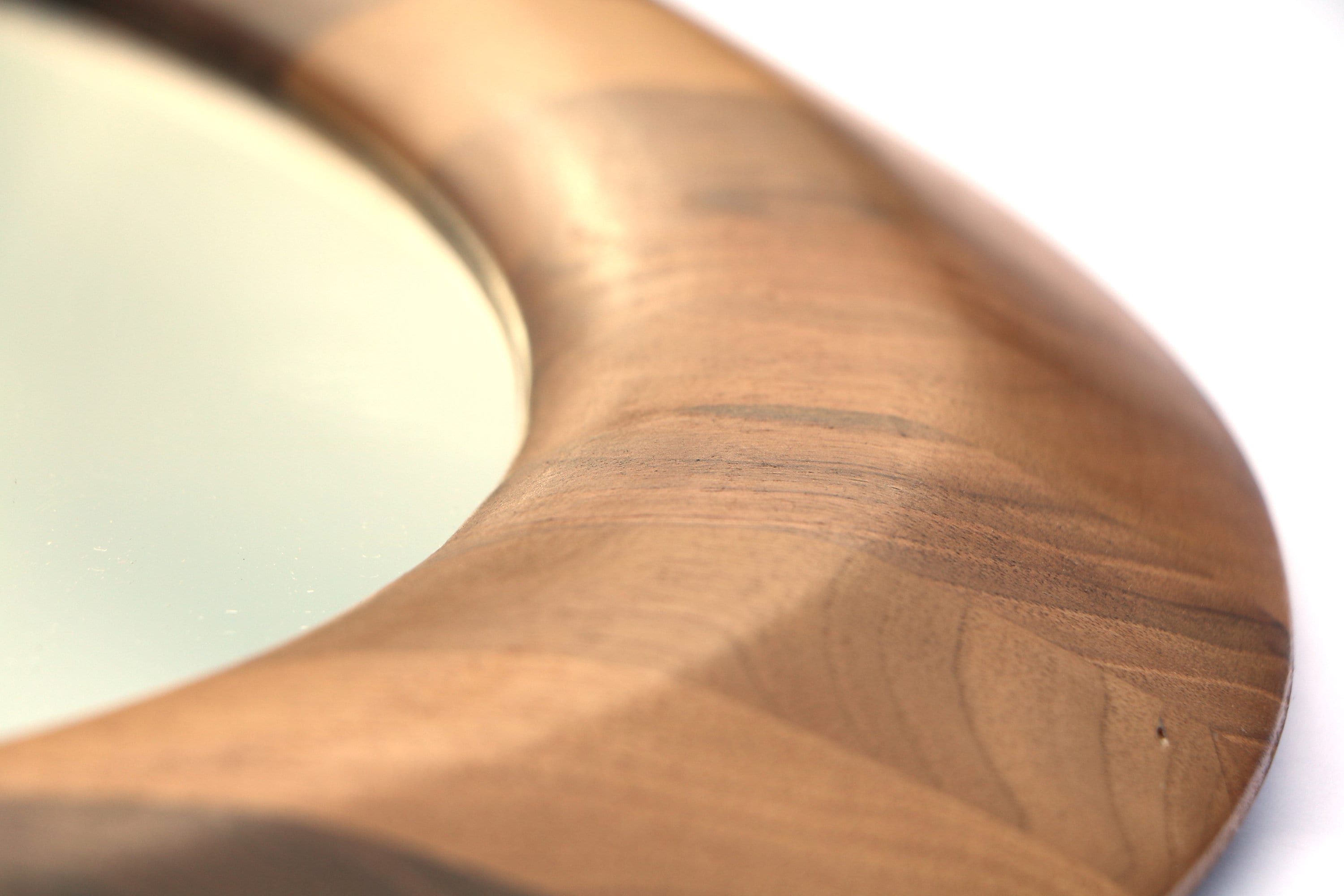Round Wall Mirror Luxury Round Walnut Wood Mirror a Round | Etsy