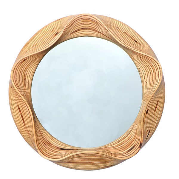 Round wall mirror - round mirror - Bathroom mirror - Round wooden mirror - Wall mirror - Wooden mirror - Wooden decorative mirror