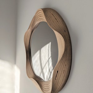 Convex mirror Round convex mirrors Wooden convex mirror for living room, bathroom, bedroom, hallway or study image 3