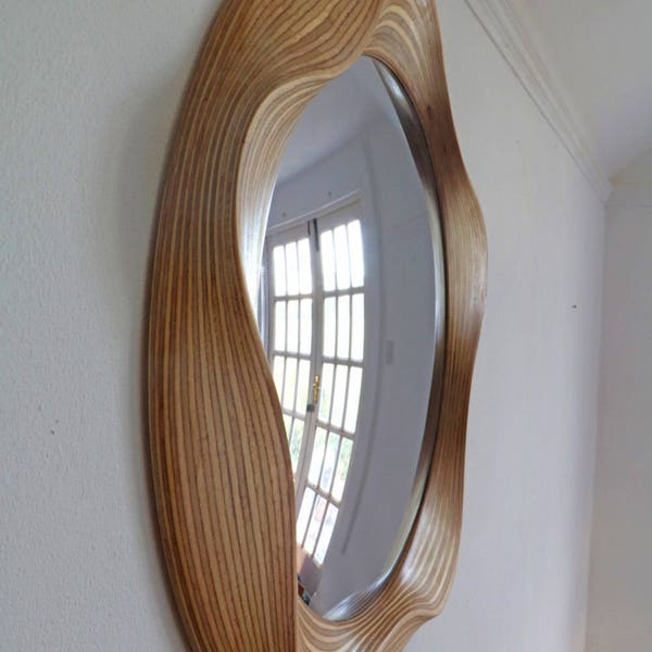 Convex mirror - Large convex mirrors - Round mirror - Bathroom mirror - Wooden mirror -  Wall mirror - Big mirror - Round convex mirror