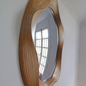 Convex mirror Round convex mirrors Wooden convex mirror for living room, bathroom, bedroom, hallway or study image 4