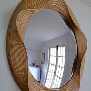 Convex mirror Round convex mirrors Wooden convex mirror for living room, bathroom, bedroom, hallway or study image 2