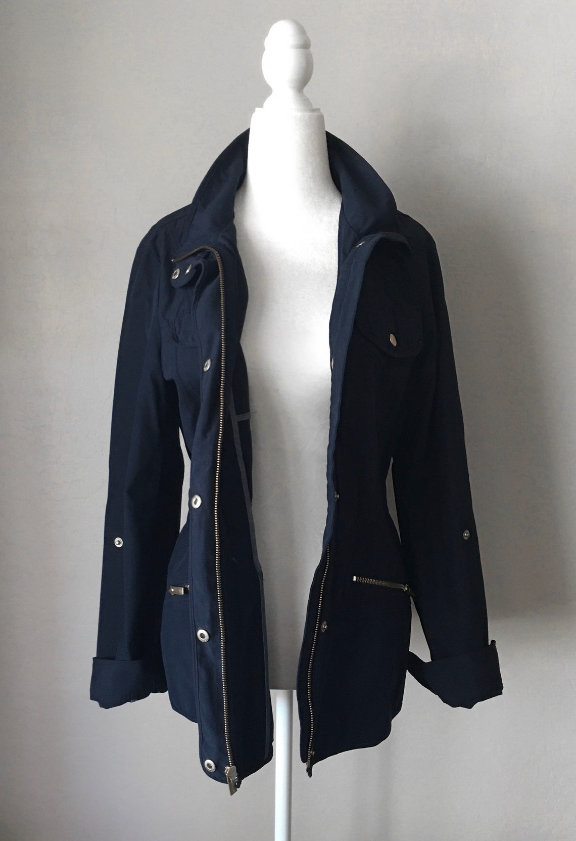 NWOT Sailor Anorak Nautical Jacket / Navy Blue Gold Hardware / Etsy