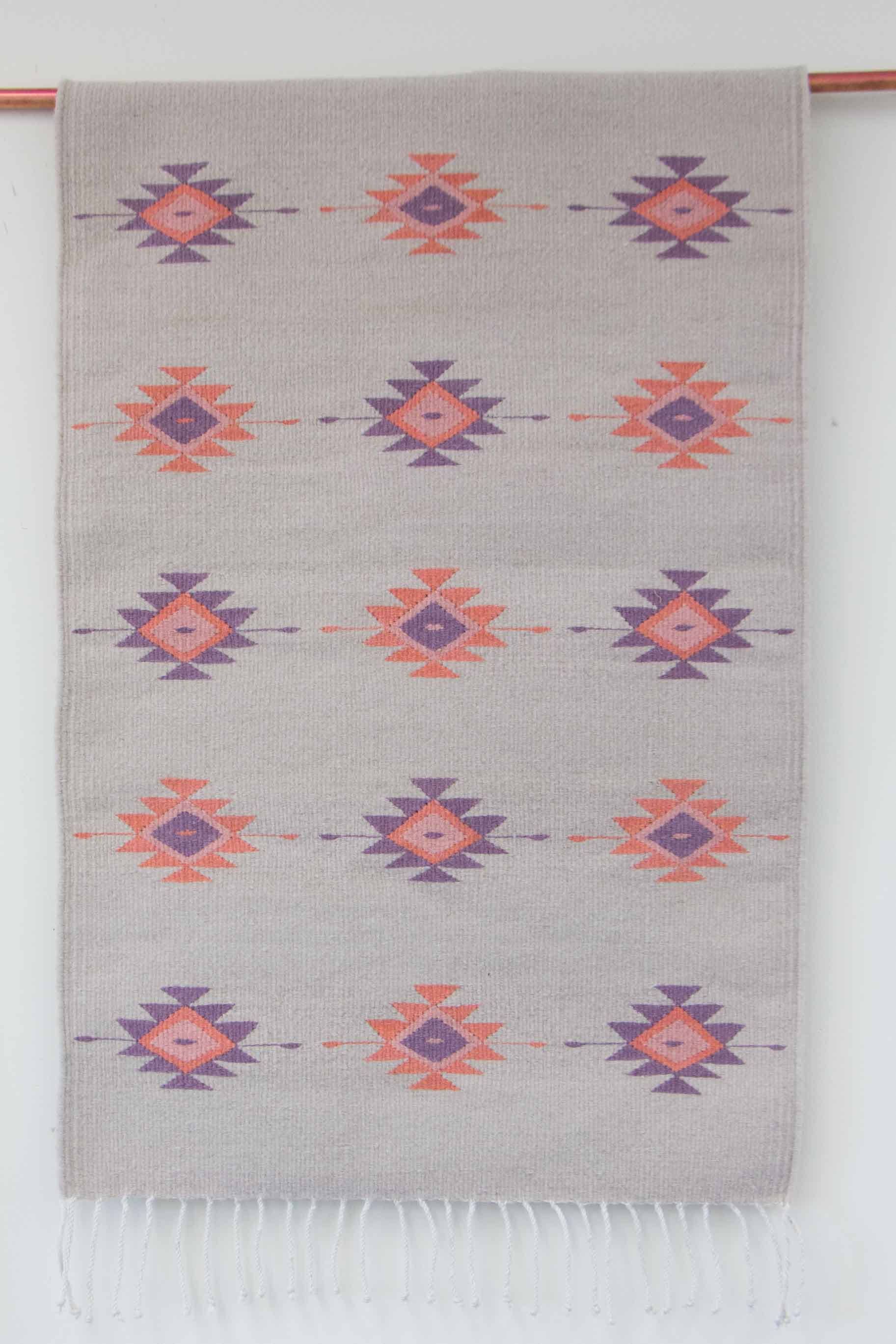 Boho Pink Rug Small Navajo Colorful 50