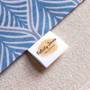 30x60mm Satin white Fabric Labels  free Custom Clothing Labels with your Logo PRECUT fabric tags and fabric labels for handmade