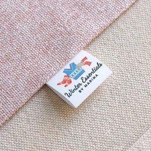 25mm x 50mm cotton label flat labels, loop labels, sew on, Personalized tag, clothing label, fabric tag, sewing label, printed label, CUT