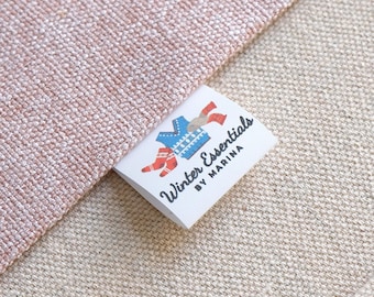 25mm x 50mm cotton label flat labels, loop labels, sew on, Personalized tag, clothing label, fabric tag, sewing label, printed label, CUT