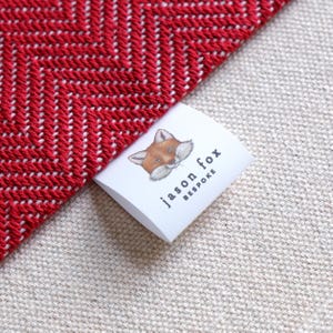 Personalised Fabric Labels for Knitted Garments,Knits and Crochet Labels,Leather Tags for Knitted Hats, sewing Tags,Clothing labels 50x25mm