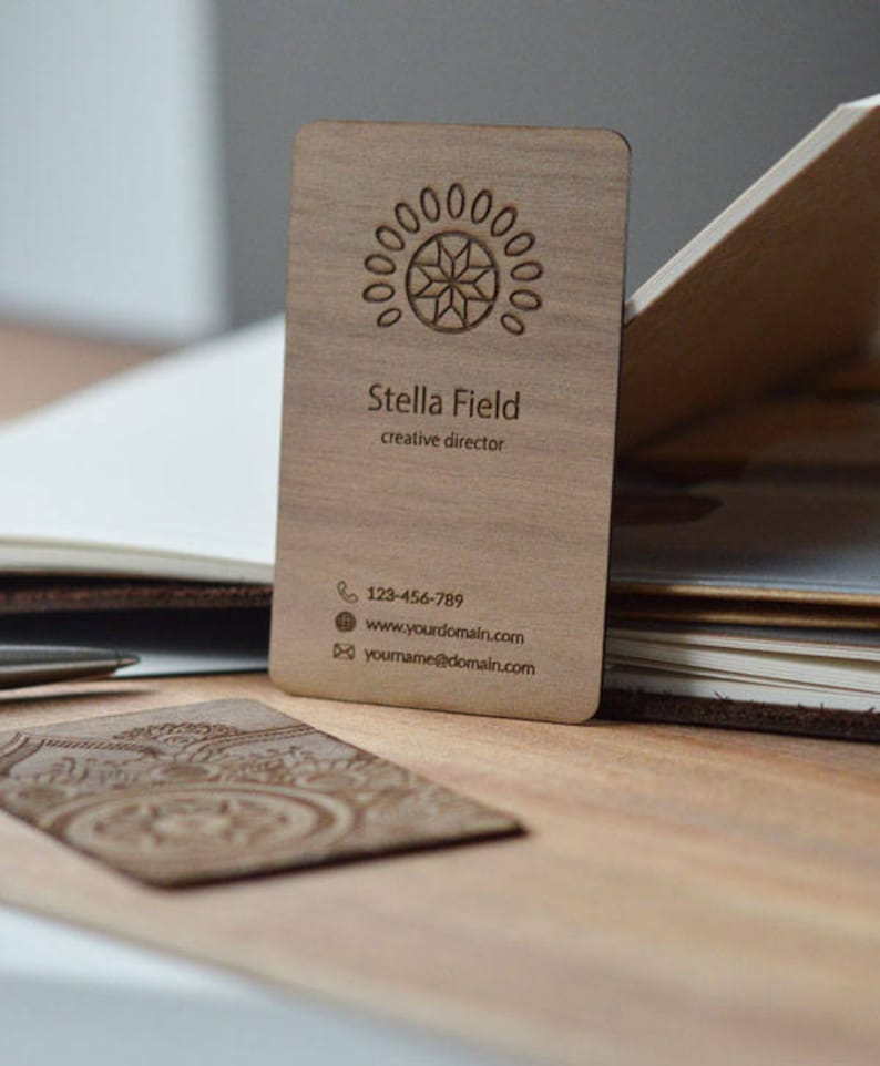 Business Cards Personalized Business Cards Wood Business Etsy UK