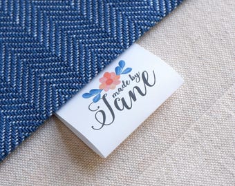 50mm x 25mm Fabric sewing labels, 10 sew-on, or fold-over, iron-on, cotton, to personalize, customize, blanket tag, quilt label, name tag