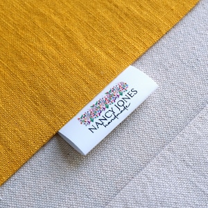 Your logo on cotton tags, print your image on a label set, custom fabric label, fabric labels, sewing labels, quilt labels, crochet 50x100mm