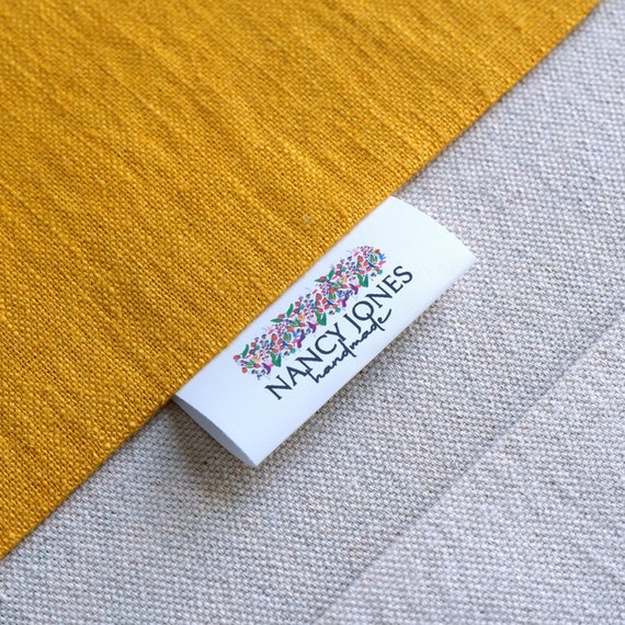 Custom labels and labels for makers, personalized gift fabric Labels, cotton fabric labels with heart graphic word name for personalization