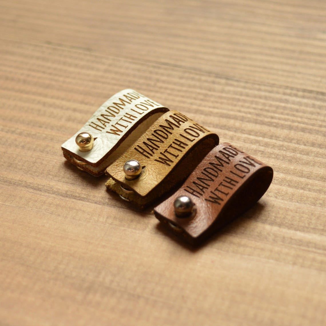 Leather labels handmade custom leather tags rivet tags Etsy