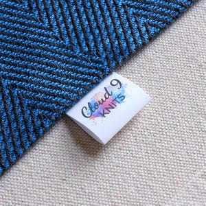 Fold-over Fabric Garment Product Tags For Handmade Items Customise with your own text 30x60mm Sewing Knitted Crochet Handsewn