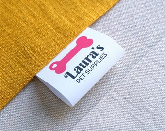 Fabric sewing name tags, Fabric name labels, personalized, custom, logo, sew on,fold over, blanket tag, quilt label, to customize, precut