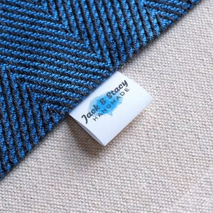 Fabric sewing labels, 30mmx30mm fold-over, iron-on, cotton, to personalize, customize, blanket tag, quilt label, name tag, uncut