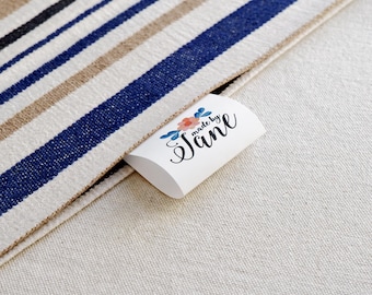 Sew on fabric labels tags, quilting labels, sewn on labels, uk, knitting label, sewing label, branding, custom fabric label - 100x50mm
