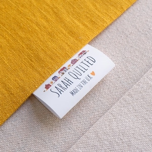 Custom Cotton Labels for Knitting, Personalised Tags with Name or Logo, Custom Fabric Labels for Handmade Crafts 25mmx50mm