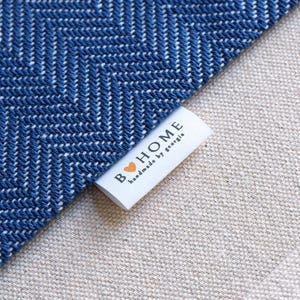 Cotton sewing label, flat labels, fold over, sew-on, customize with your text, name tag, blanket, quilt, crochet, personalize, uncut 30x60mm